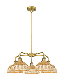 Ballston Five Light Chandelier in Brushed Brass (405|516-5CR-BB-NBD2-9-NAT)