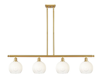 Ballston Four Light Island Pendant in Satin Gold (405|516-4I-SG-G483-8OP)