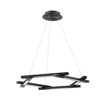 Metric LED Chandelier in Black (281|PD-43728-BK)