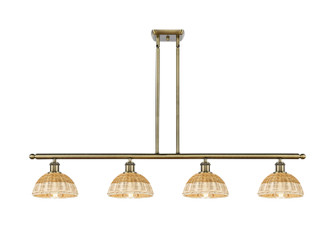 Ballston Four Light Island Pendant in Antique Brass (405|516-4I-AB-NBD2-9-NAT)
