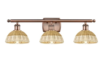 Ballston Three Light Bath Vanity in Antique Copper (405|516-3W-AC-NBD2-75-NAT)