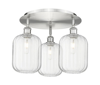 Ballston Three Light Semi-Flush Mount in Satin Nickel (405|516-3C-SN-G460-7CL)