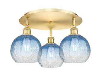 Ballston Three Light Semi-Flush Mount in Satin Gold (405|516-3C-SG-G483-8SB)