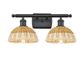 Ballston Two Light Bath Vanity in Matte Black (405|516-2W-BK-NBD2-75-NAT)