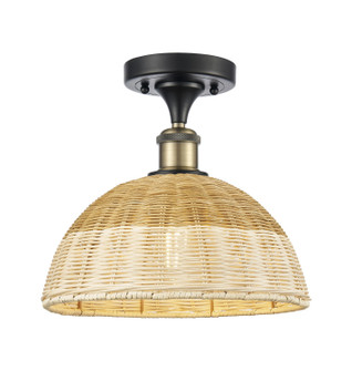 Ballston One Light Semi-Flush Mount in Black Antique Brass (405|516-1C-BAB-NBD2-12-NAT)