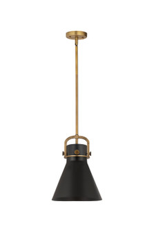 Downtown Urban One Light Mini Pendant in Brushed Brass (405|410-1SM-BB-M411-10BK)