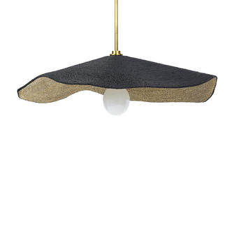 McKinley One Light Pendant in Antique Brass/Black/Natural (515|2930-79)