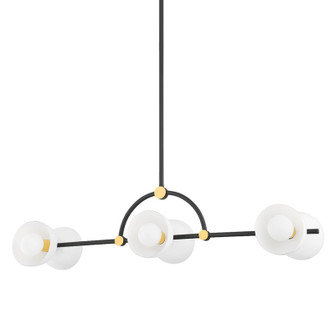 Belle Six Light Linear in Aged Brass/Textured Black Combo (428|H724906-AGB/TBK)