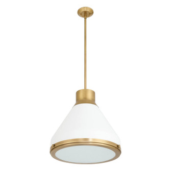 Doyle One Light Pendant in Natural Brass, Matte White (577|207402A)