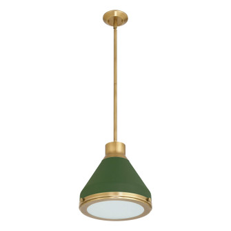 Doyle One Light Pendant in Natural Brass, Matte Green (577|207401A)