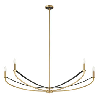 Sussex Four Light Linear Chandelier in Champagne Gold, Black (577|207372A)