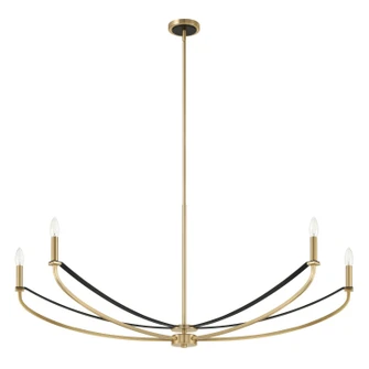 Sussex Four Light Linear Chandelier in Champagne Gold, Black (577|207372A)