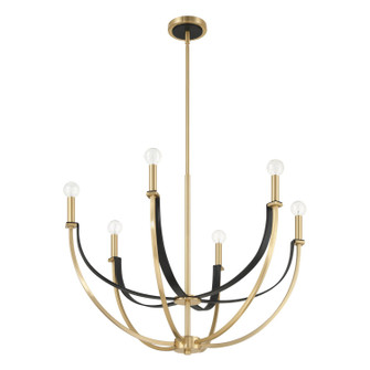 Sussex Six Light Chandelier in Champagne Gold, Black (577|207368A)