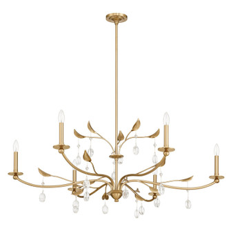 Presley Six Light Chandelier in Champagne Gold, Clear (577|207342A)