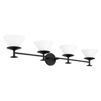 Tremolo Four Light Vanity in Matte Black, Champagne Gold (577|207325A)