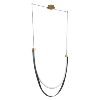 Ayers LED Linear Chandelier in Champagne Bronze w/Black/Brown Leather (577|207277A)