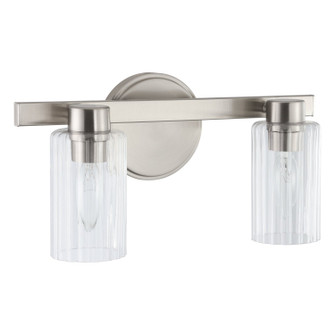 Bedminster Two Light Vanity in Brushed Nickel, Clear Ribbed (577|207034A)