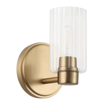 Bedminster One Light Wall Sconce in Champagne Gold, Clear Ribbed (577|207025A)