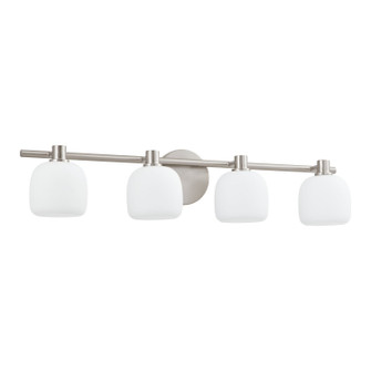Valentina Four Light Vanity in Brushed Nickel, Etched Opal (577|207022A)