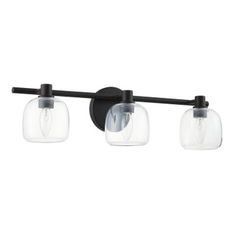 Valentina Three Light Vanity in Matte Black, Clear (577|207009A)