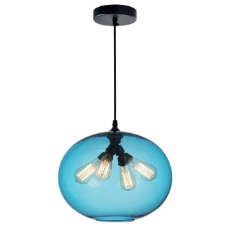 Glass Four Light Pendant in Black (401|5553P16 -Blue)