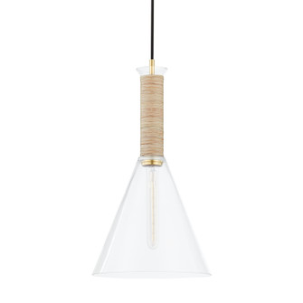 Besa One Light Pendant in Aged Brass (428|H622701S-AGB)