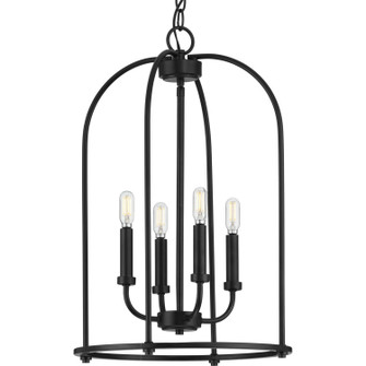 Leyden Four Light Foyer Pendant in Matte Black (54|P500302-031)