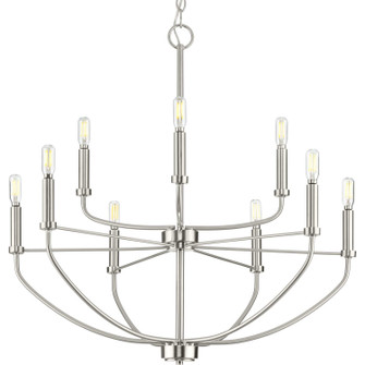 Leyden Nine Light Chandelier in Brushed Nickel (54|P400228-009)