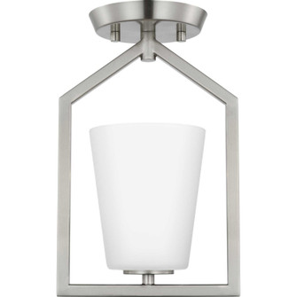 Vertex One Light Semi Flush Mount in Brushed Nickel (54|P350259-009)