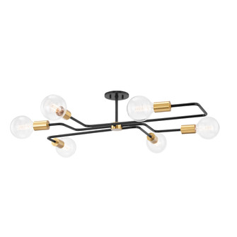 Jena Six Light Semi Flush Mount in Aged Brass (428|H488606S-AGB/TBK)