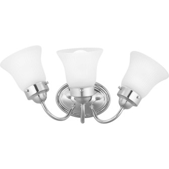 Fluted Glass-Etched Three Light Bath Bracket in Polished Chrome (54|P3289-15ET)