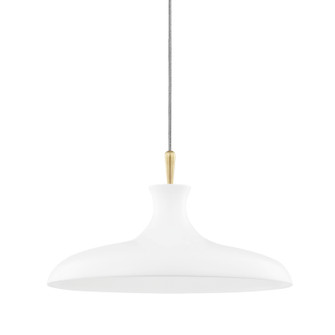 Cassidy One Light Pendant in Aged Brass/Soft Off White (428|H421701L-AGB/WH)