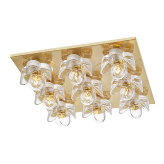 Shea Nine Light Flush Mount in Aged Brass (428|H410509-AGB)