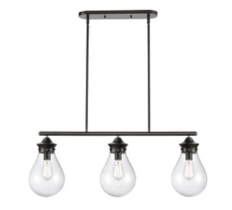 Three Light Island Pendant in Matte Black (405|414-3I-BK-8SDY)