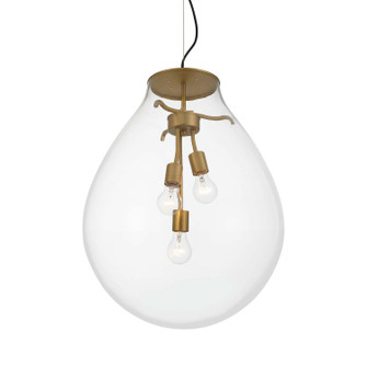 Drop Three Light Pendant in Brushed Champagne Brass (62|2088-20P BCB-CLR)
