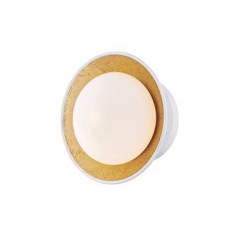 Cadence LED Semi Flush Mount in White Lustro/Gold Leaf Combo (428|H368601S-WH/GL)