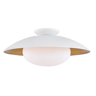 Cadence One Light Semi Flush Mount in White (428|H368601L-WH/GL)
