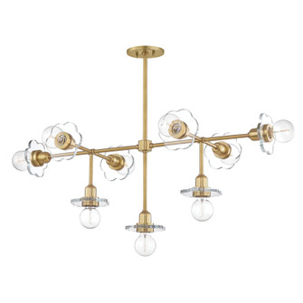 Alexa Nine Light Chandelier in Aged Brass (428|H357809-AGB)