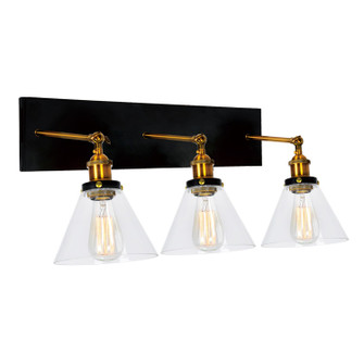 Eustis Three Light Wall Sconce in Black & Gold Brass (401|9735W24-3-101)