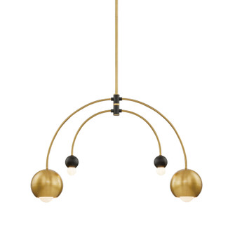 Willow Four Light Chandelier in Aged Brass/Black (428|H348804-AGB/BK)