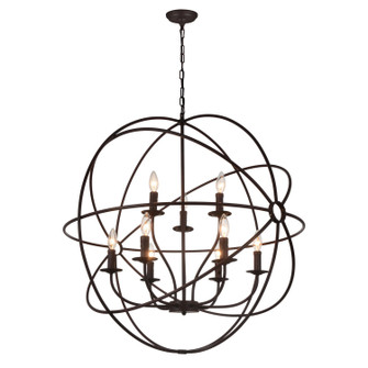 Arza Nine Light Chandelier in Brown (401|5464P32DB-9)