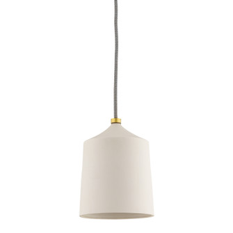 Megan One Light Pendant in Aged Brass/Matte White (428|H339701-AGB/MW)