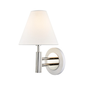 Robbie One Light Wall Sconce in Polished Nickel/White (428|H264101-PN/WH)