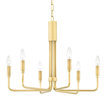 Brigitte Six Light Chandelier in Aged Brass (428|H261806-AGB)