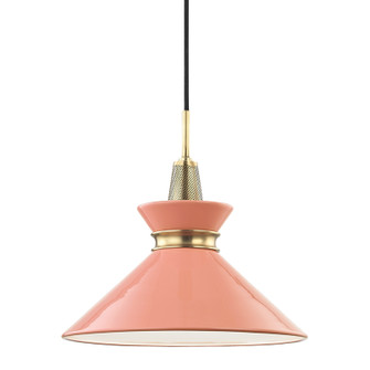 Kiki One Light Pendant in Aged Brass/Pink (428|H251701S-AGB/PK)