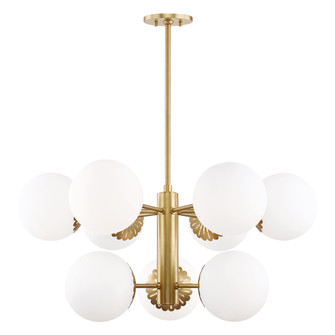 Paige Nine Light Chandelier in Aged Brass (428|H193809-AGB)