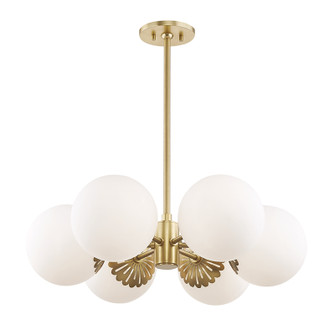 Paige Six Light Chandelier in Aged Brass (428|H193806-AGB)