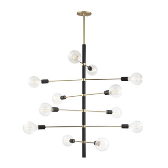 Astrid 12 Light Chandelier in Aged Brass (428|H178812-AGB/BK)