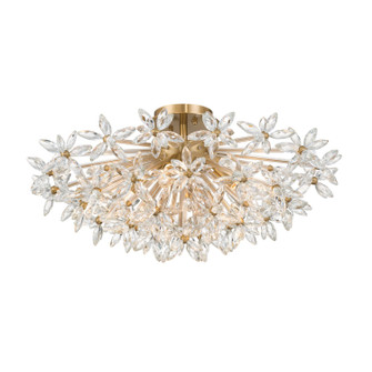 Adley Four Light Semi Flush Mount in Aged Brass (60|ADL-500-AG-CL)