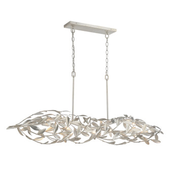 Broche Six Light Linear Chandelier in Antique Silver (60|567-SA)